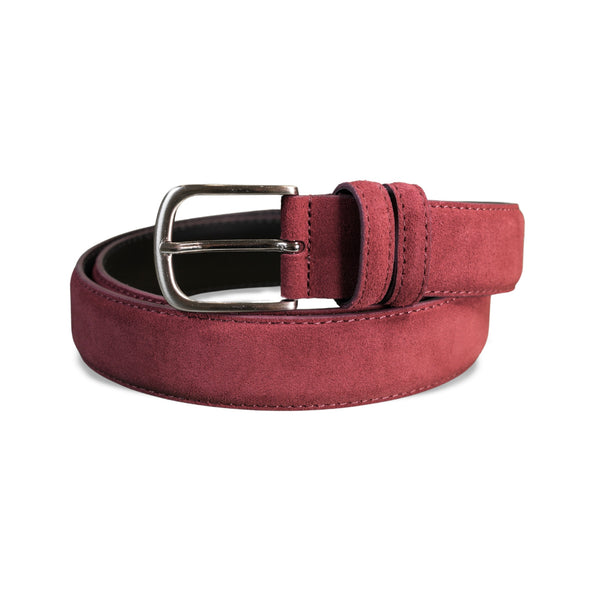 Suede Men’s Belt | Burgundy
