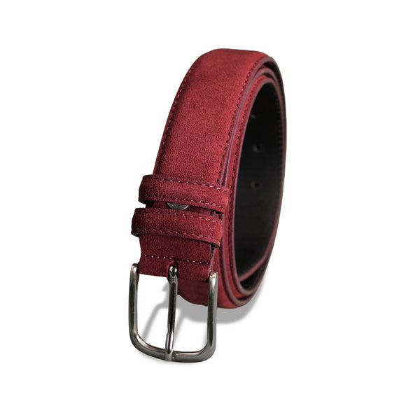Suede Men’s Belt | Burgundy
