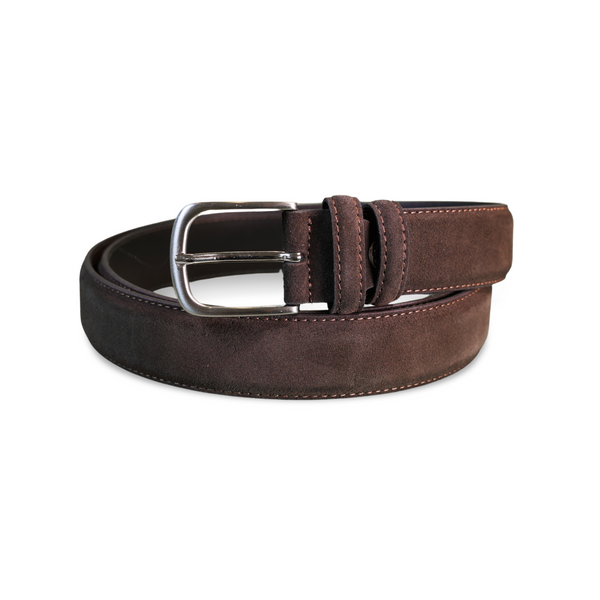 Suede Men’s Belt | Chocolate Brown