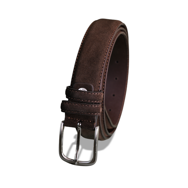 Suede Men’s Belt | Chocolate Brown