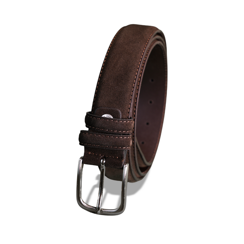 Suede Men’s Belt | Chocolate Brown
