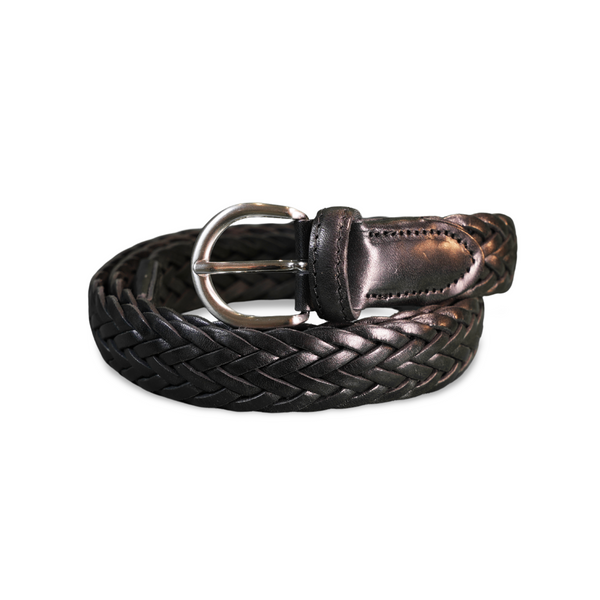 Soft Braided Leather Belt | Black