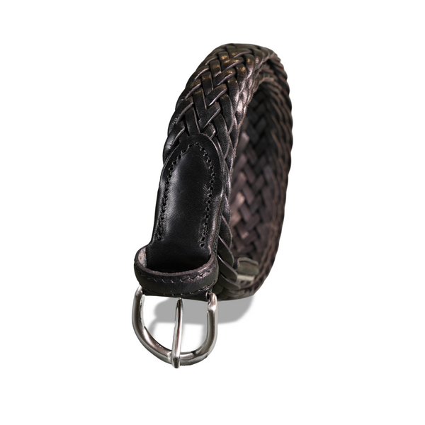 Soft Braided Leather Belt | Black