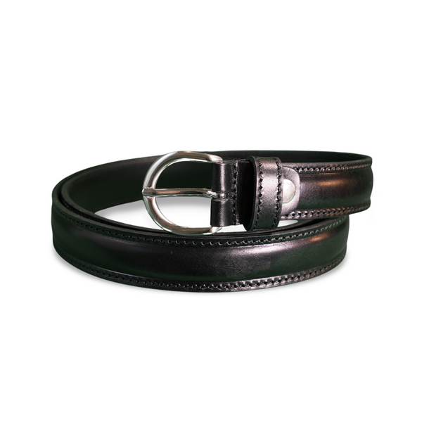 Classic English Belt | Black & Nickel