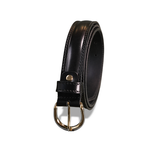 Classic English Belt | Black & gold