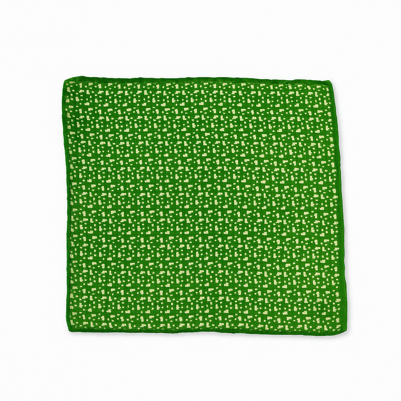 The Textured Linen Square Scarf | Green